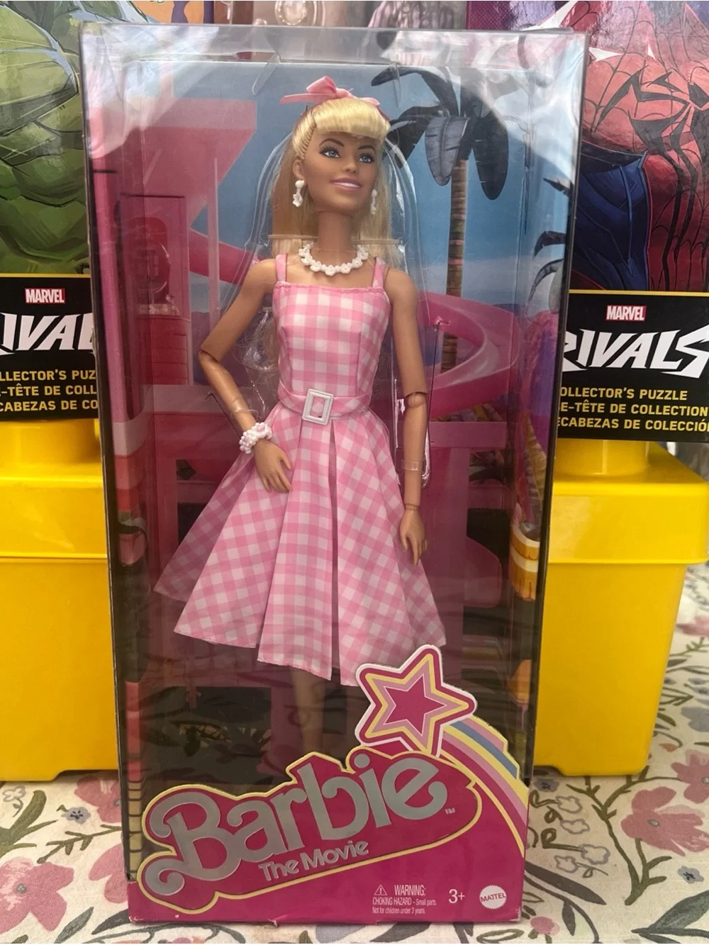 Mattel Barbie Fashion Doll in Pink Gingham Dress